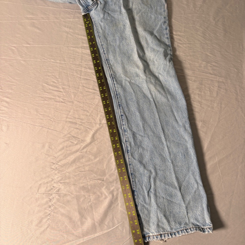 VTG Levis 501 Mens Light Wash Straight Leg Button Fly Distressed Jeans W36 L32 - Picture 7 of 7